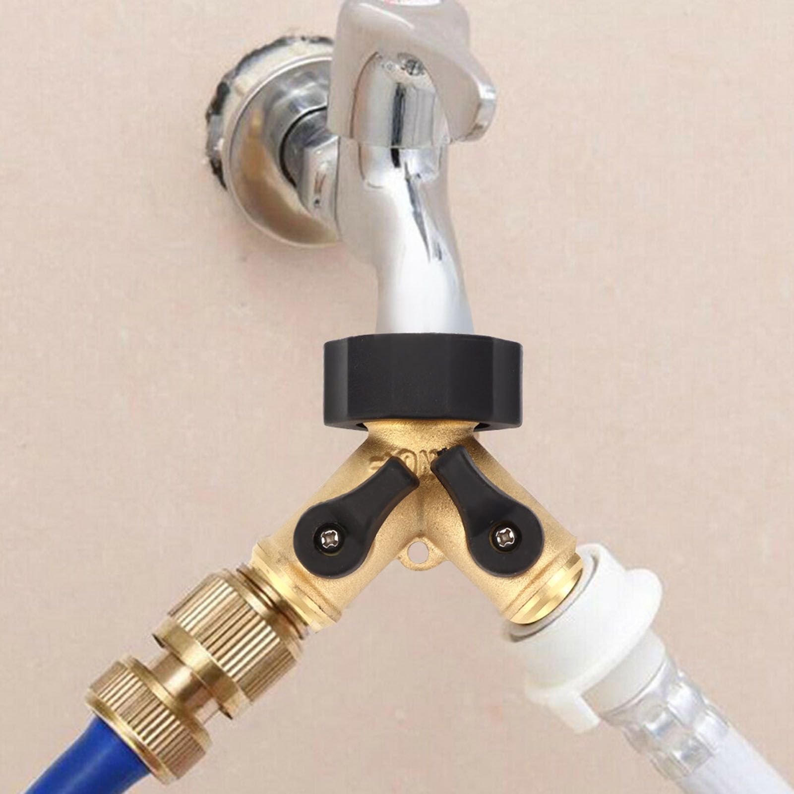 G1 FNPT DN25 Copper Garden Water Hose Connector Water Faucet Splitter Tool view 7