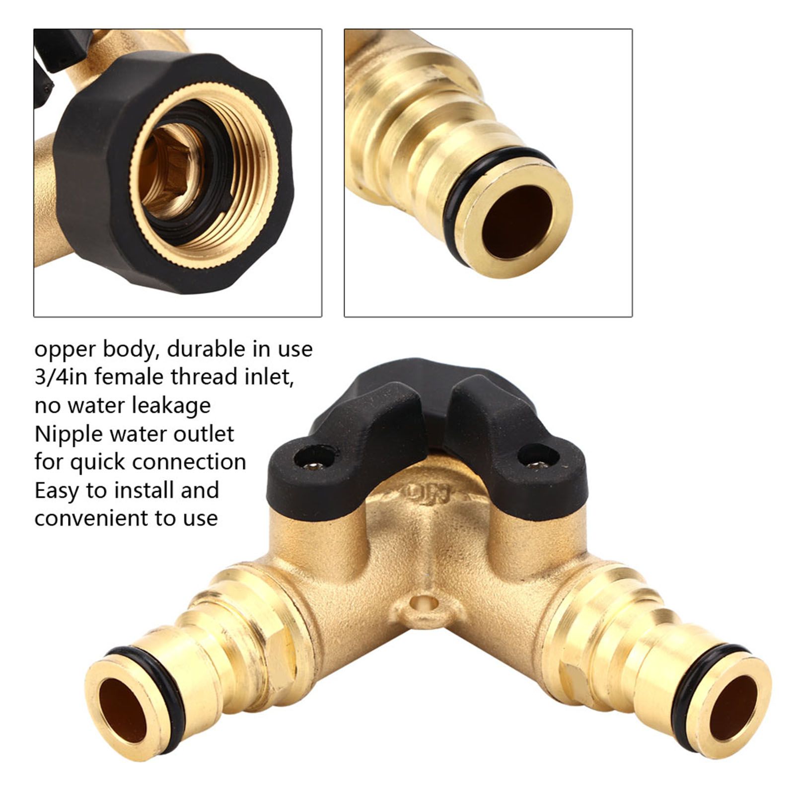 G1 FNPT DN25 Copper Garden Water Hose Connector Water Faucet Splitter Tool view 9