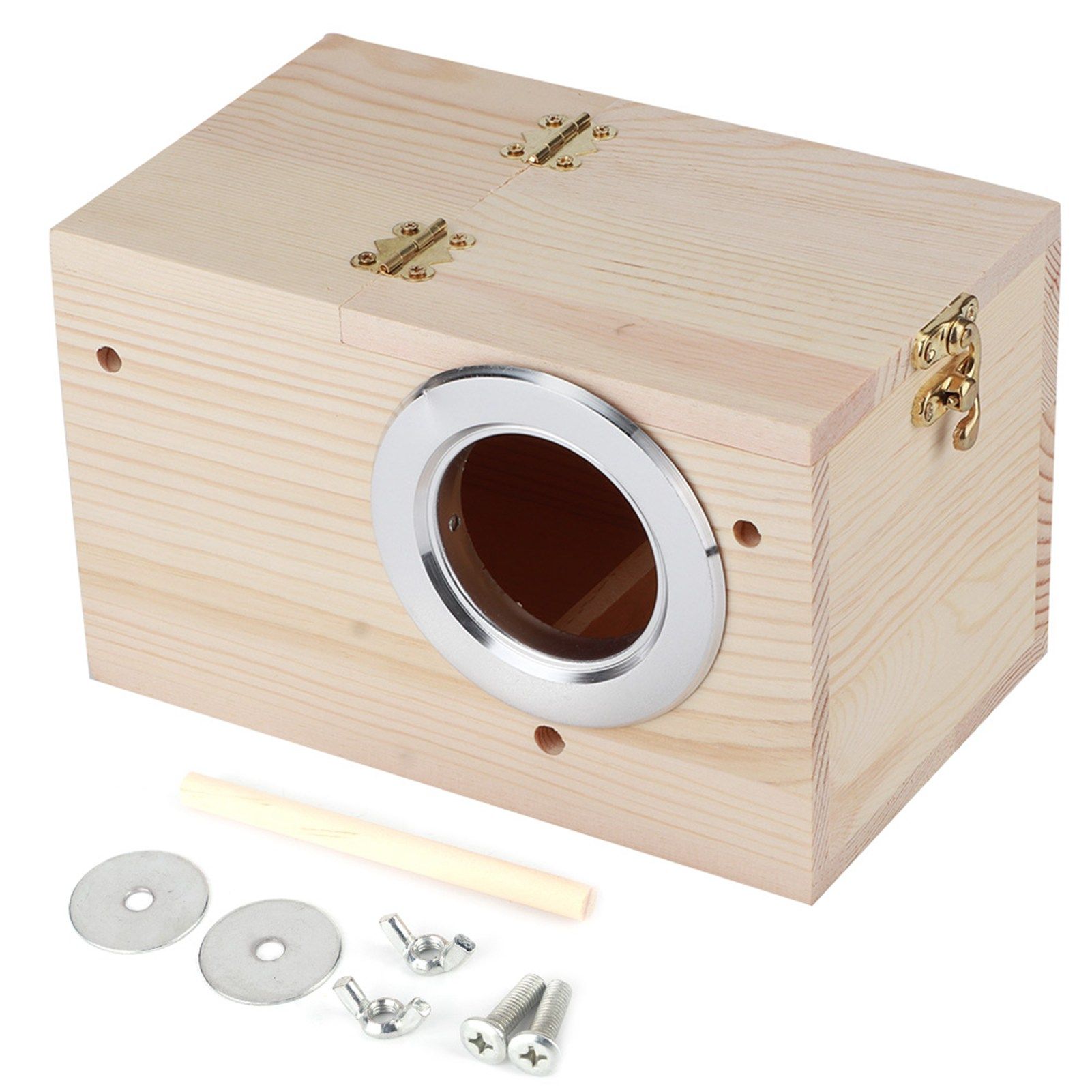 12x12x19.5cm Wood Bird House Pet Incubation Breeding Box Outdoor Garden view 5
