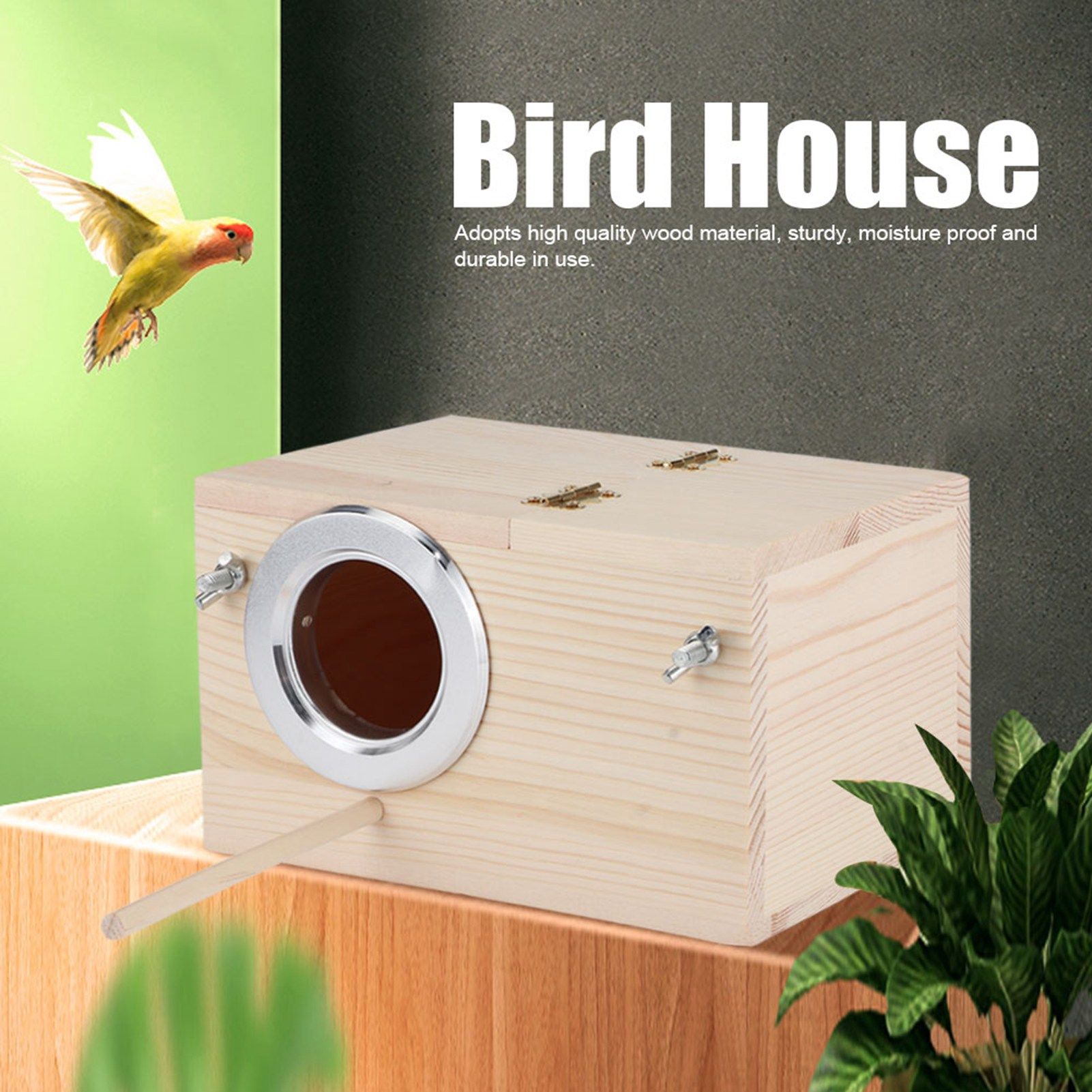 12x12x19.5cm Wood Bird House Pet Incubation Breeding Box Outdoor Garden view 8
