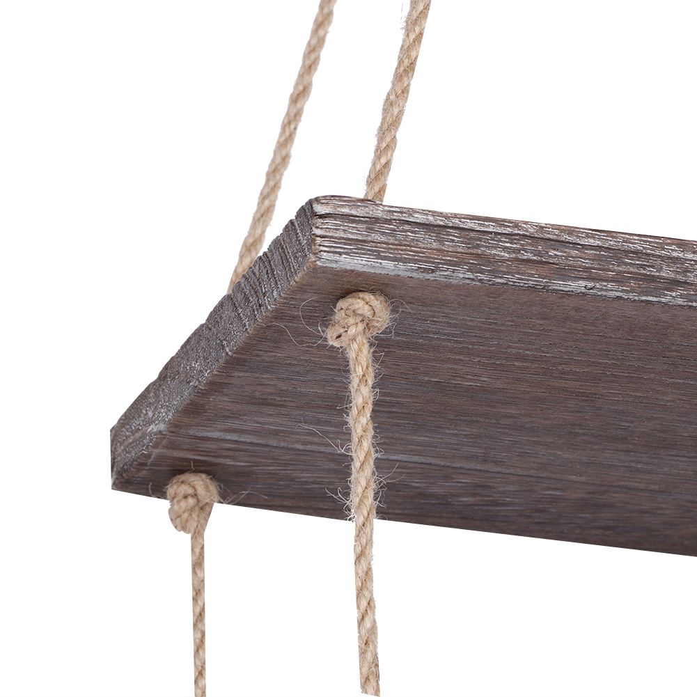 Courtyard Vintage Wood Wall Hanging Shelf Plant Flower Pot Shelf Rack Home view 11