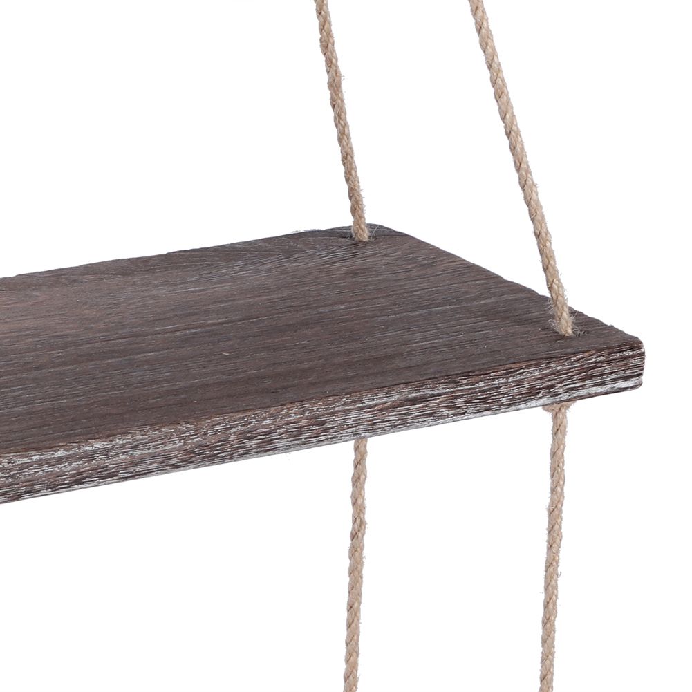 Courtyard Vintage Wood Wall Hanging Shelf Plant Flower Pot Shelf Rack Home view 12