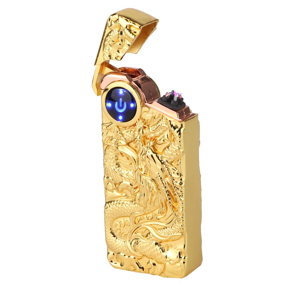 Fashionable Stylish Pattern Dual Arc Charging Lighter Touching Sensing Pulse