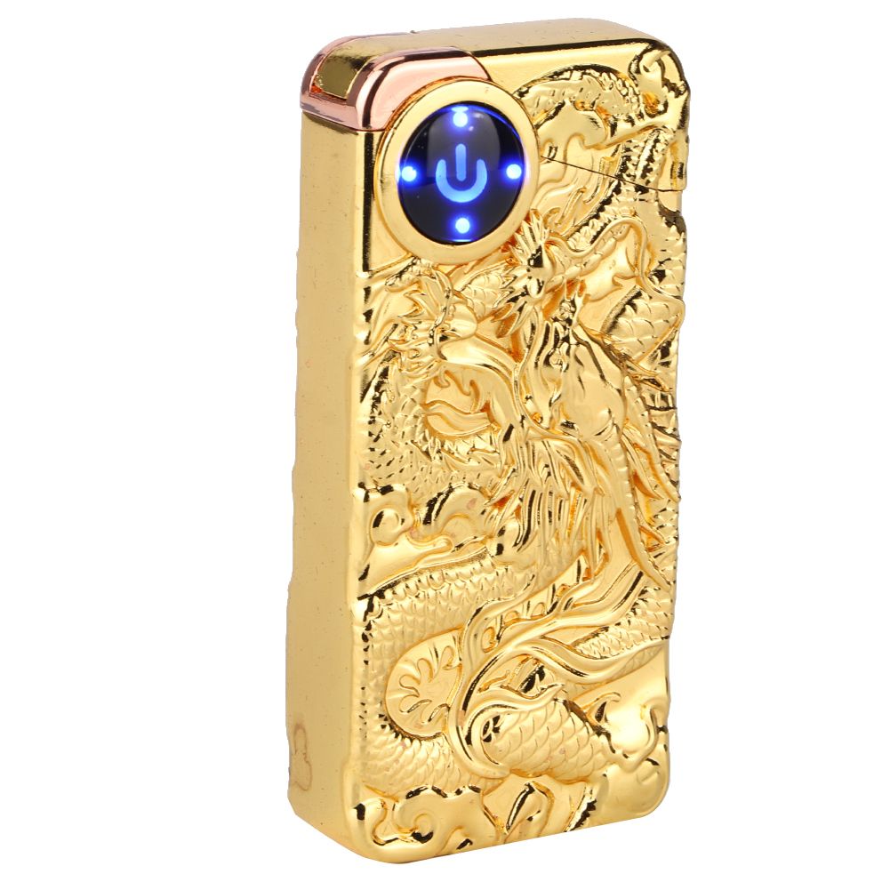 Fashionable Stylish Pattern Dual Arc Charging Lighter Touching Sensing Pulse view 3