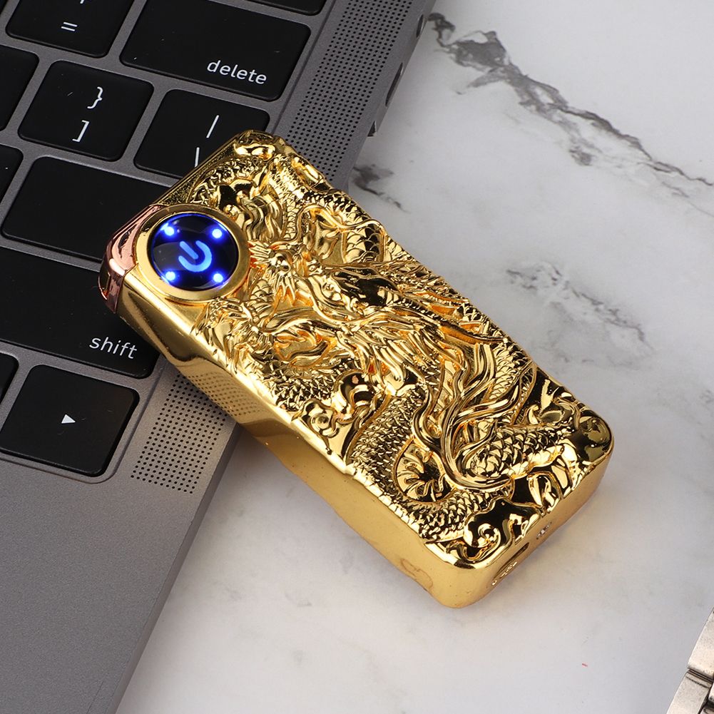 Fashionable Stylish Pattern Dual Arc Charging Lighter Touching Sensing Pulse view 4