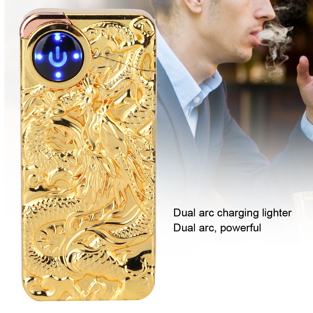 Fashionable Stylish Pattern Dual Arc Charging Lighter Touching Sensing Pulse view 7