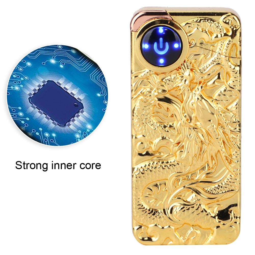 Fashionable Stylish Pattern Dual Arc Charging Lighter Touching Sensing Pulse view 9