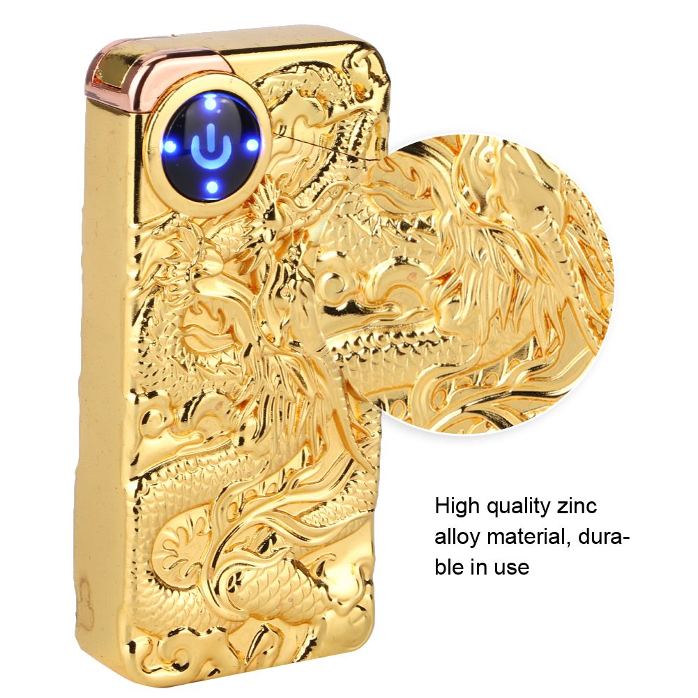 Fashionable Stylish Pattern Dual Arc Charging Lighter Touching Sensing Pulse view 11