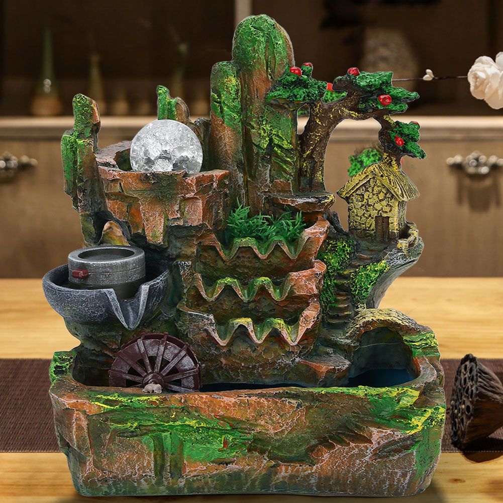 Distinctive Desktop Water Fountain Simulation Rockery Landscape Ornament with view 6