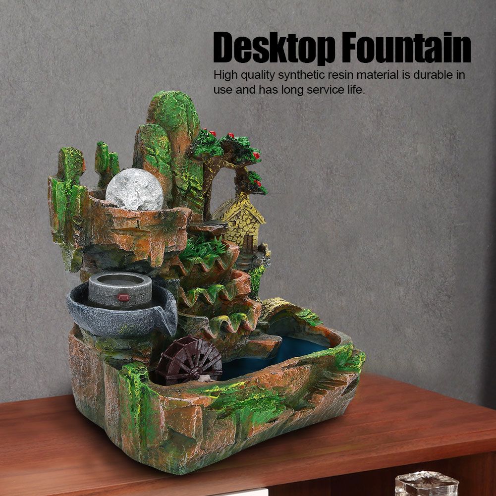 Distinctive Desktop Water Fountain Simulation Rockery Landscape Ornament with view 7