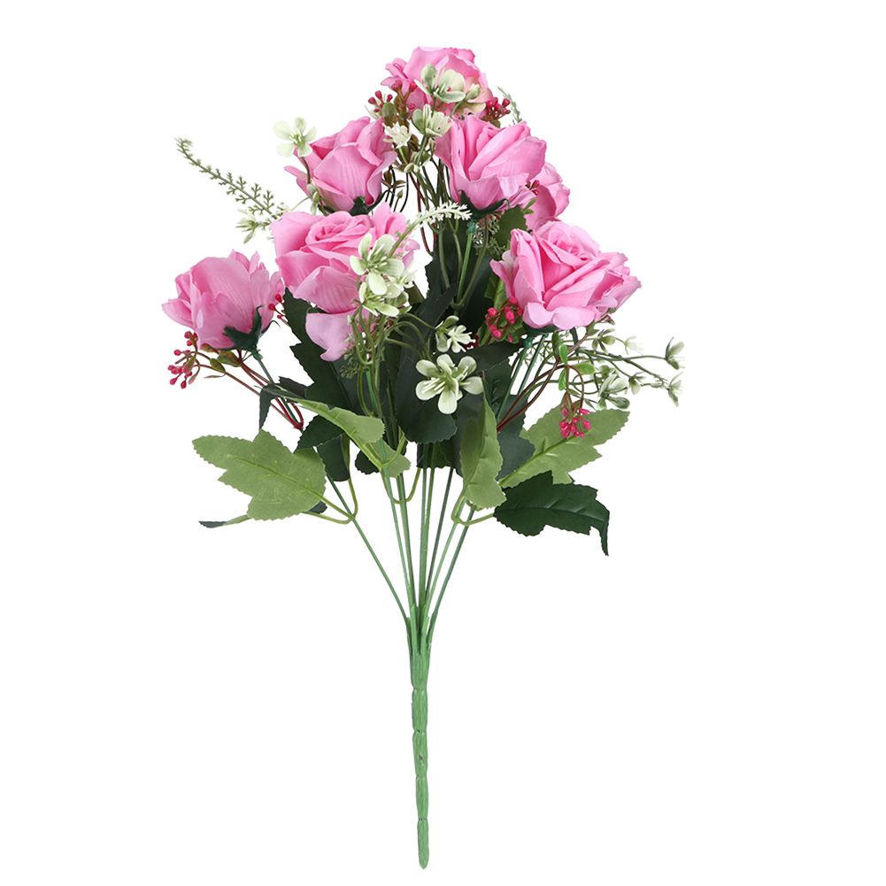 Artificial Rose Flowers Fake Simulation Plastic Flowers for Home Garden DecorPeach view 2