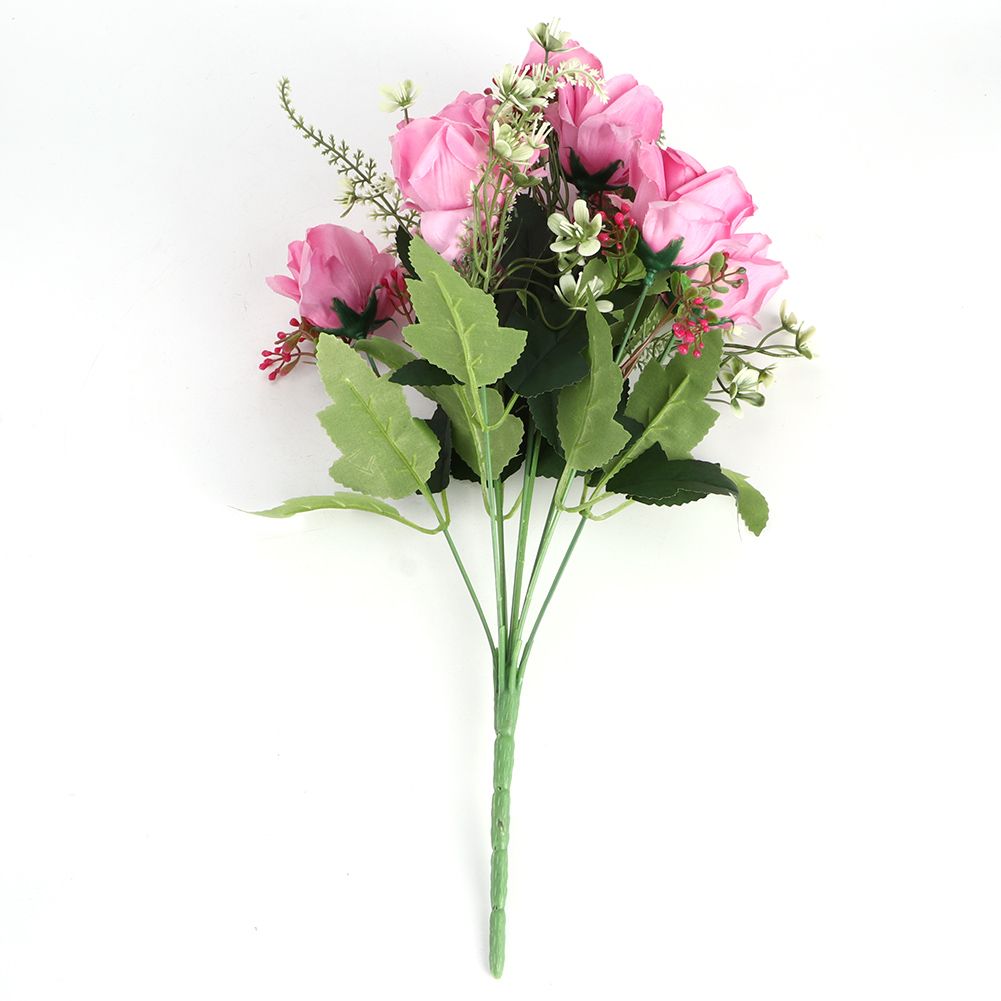 Artificial Rose Flowers Fake Simulation Plastic Flowers for Home Garden DecorPeach view 9