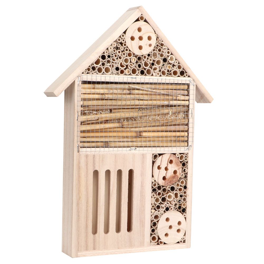 Garden Outdoor Wooden Insect Bee House Wood Bug Room Shelter Nesting Box — image 1