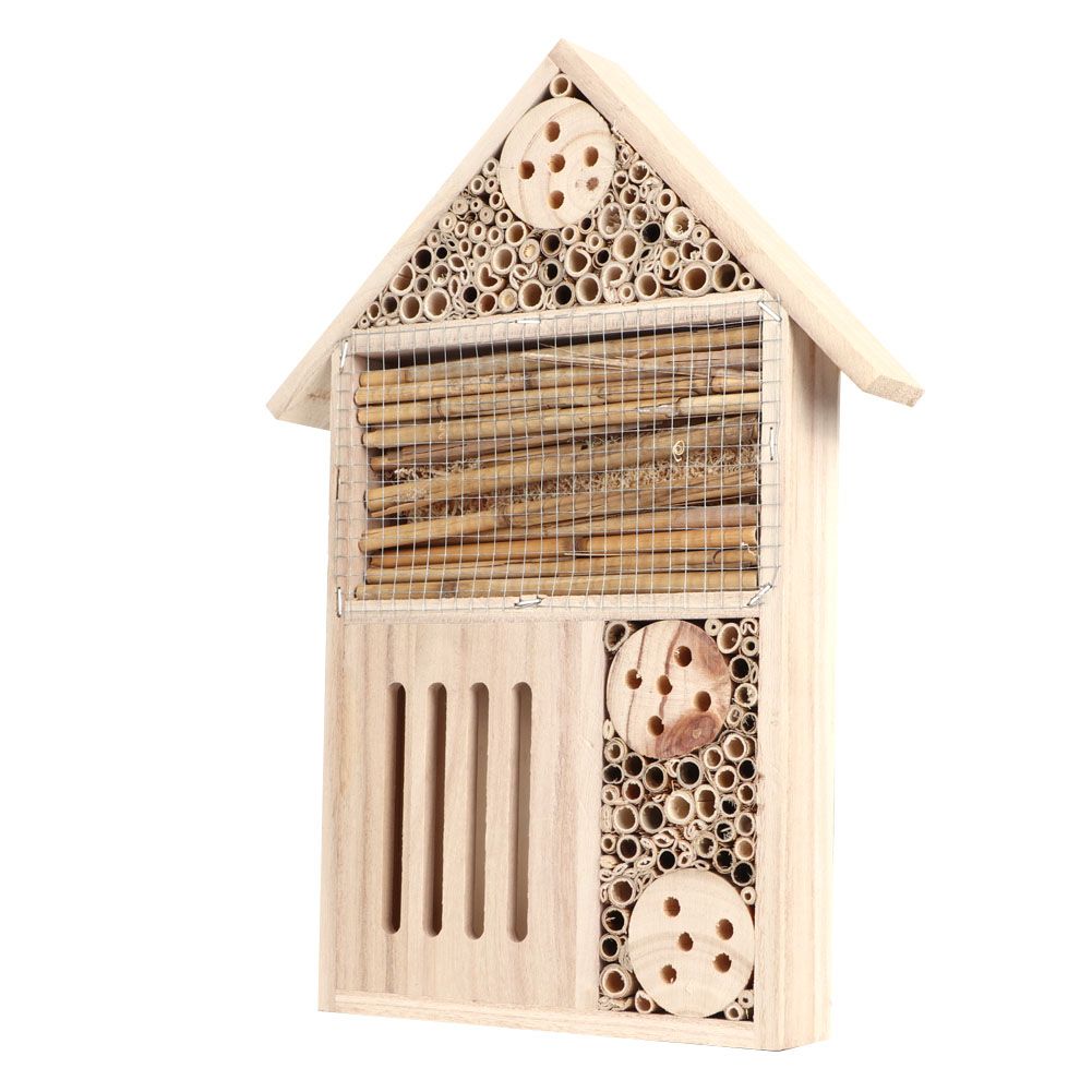 Garden Outdoor Wooden Insect Bee House Wood Bug Room Shelter Nesting Box view 3