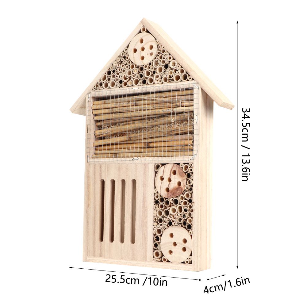 Garden Outdoor Wooden Insect Bee House Wood Bug Room Shelter Nesting Box view 8