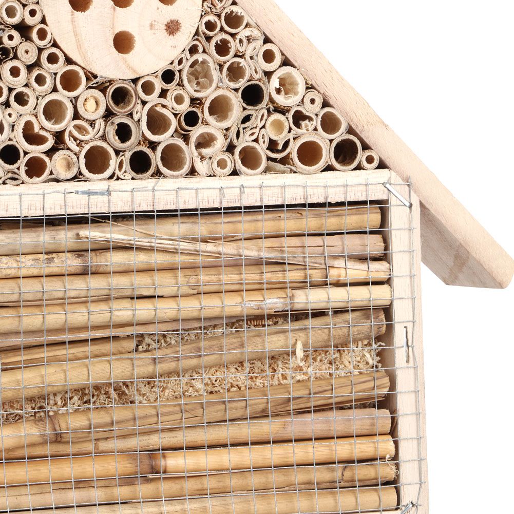 Garden Outdoor Wooden Insect Bee House Wood Bug Room Shelter Nesting Box view 11