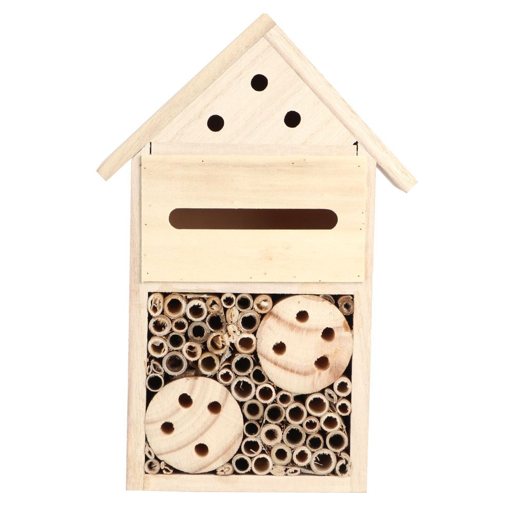 Garden Outdoor Wooden Insect Bee House Wood Bug Room Shelter Nesting Box view 2
