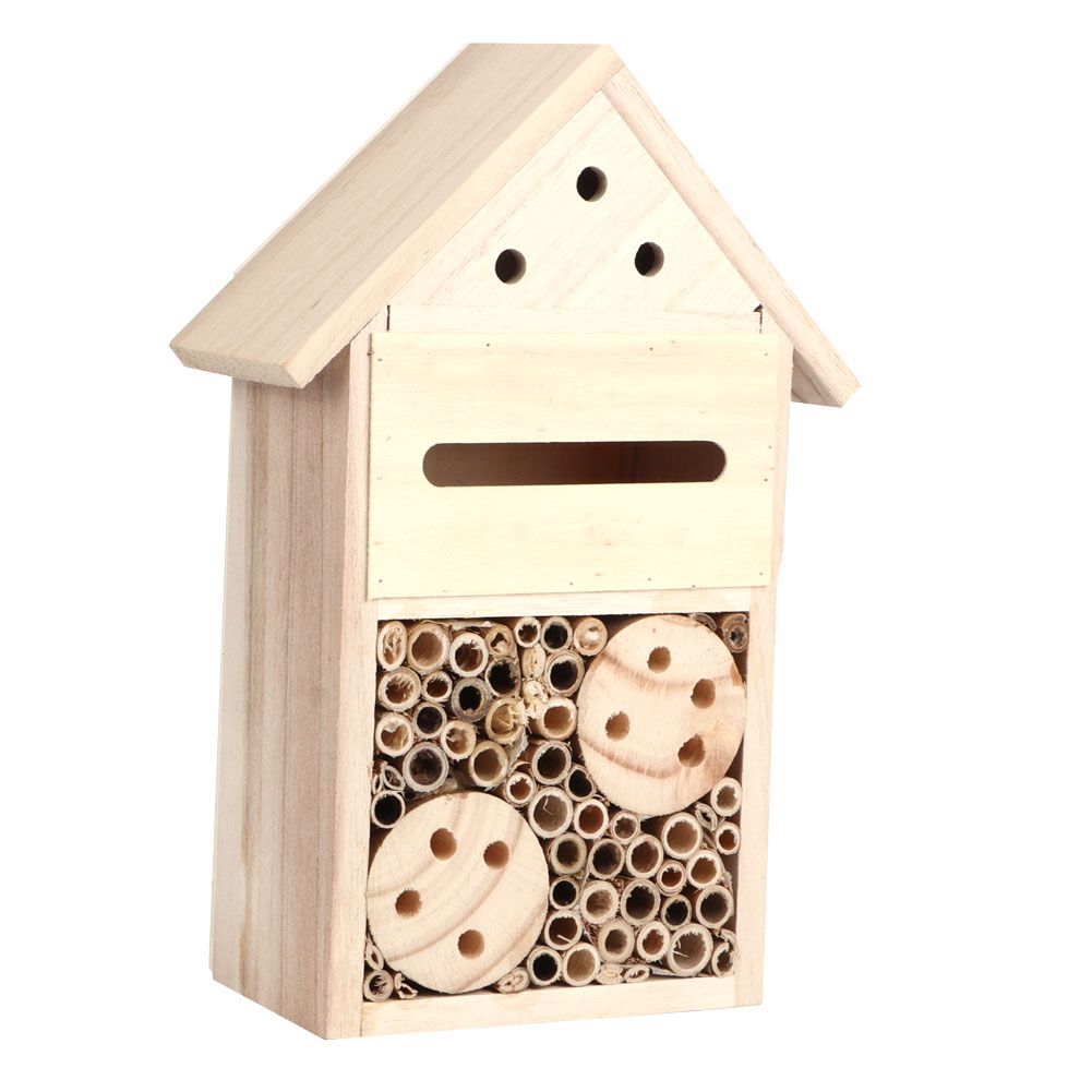 Garden Outdoor Wooden Insect Bee House Wood Bug Room Shelter Nesting Box view 3