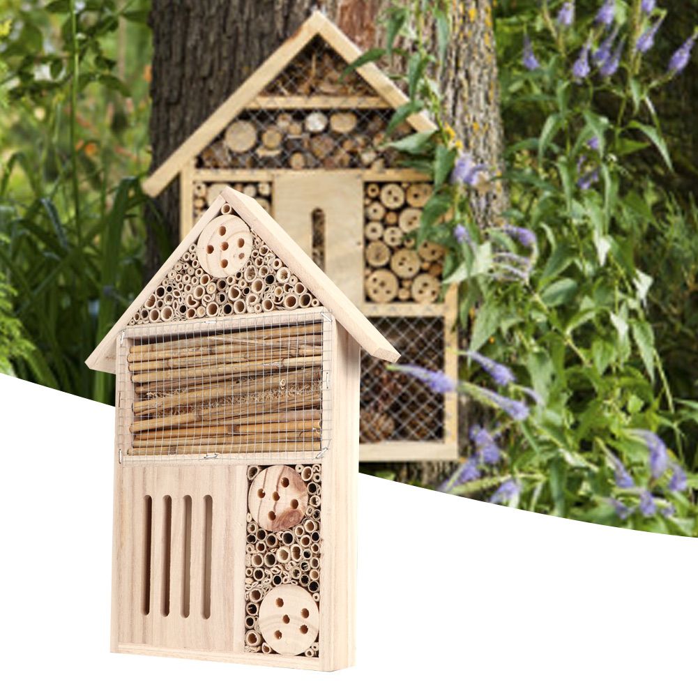 Garden Outdoor Wooden Insect Bee House Wood Bug Room Shelter Nesting Box view 6