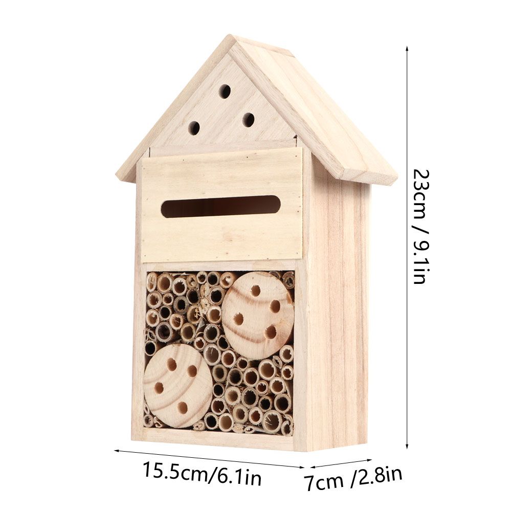 Garden Outdoor Wooden Insect Bee House Wood Bug Room Shelter Nesting Box view 8