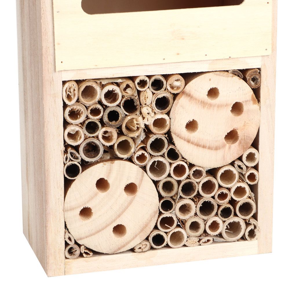 Garden Outdoor Wooden Insect Bee House Wood Bug Room Shelter Nesting Box view 11