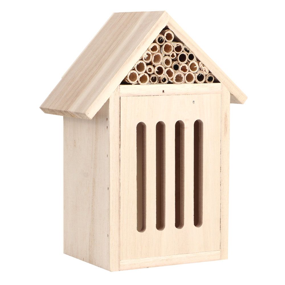 Garden Outdoor Wooden Insect Bee House Wood Bug Room Shelter Nesting Box — image 1