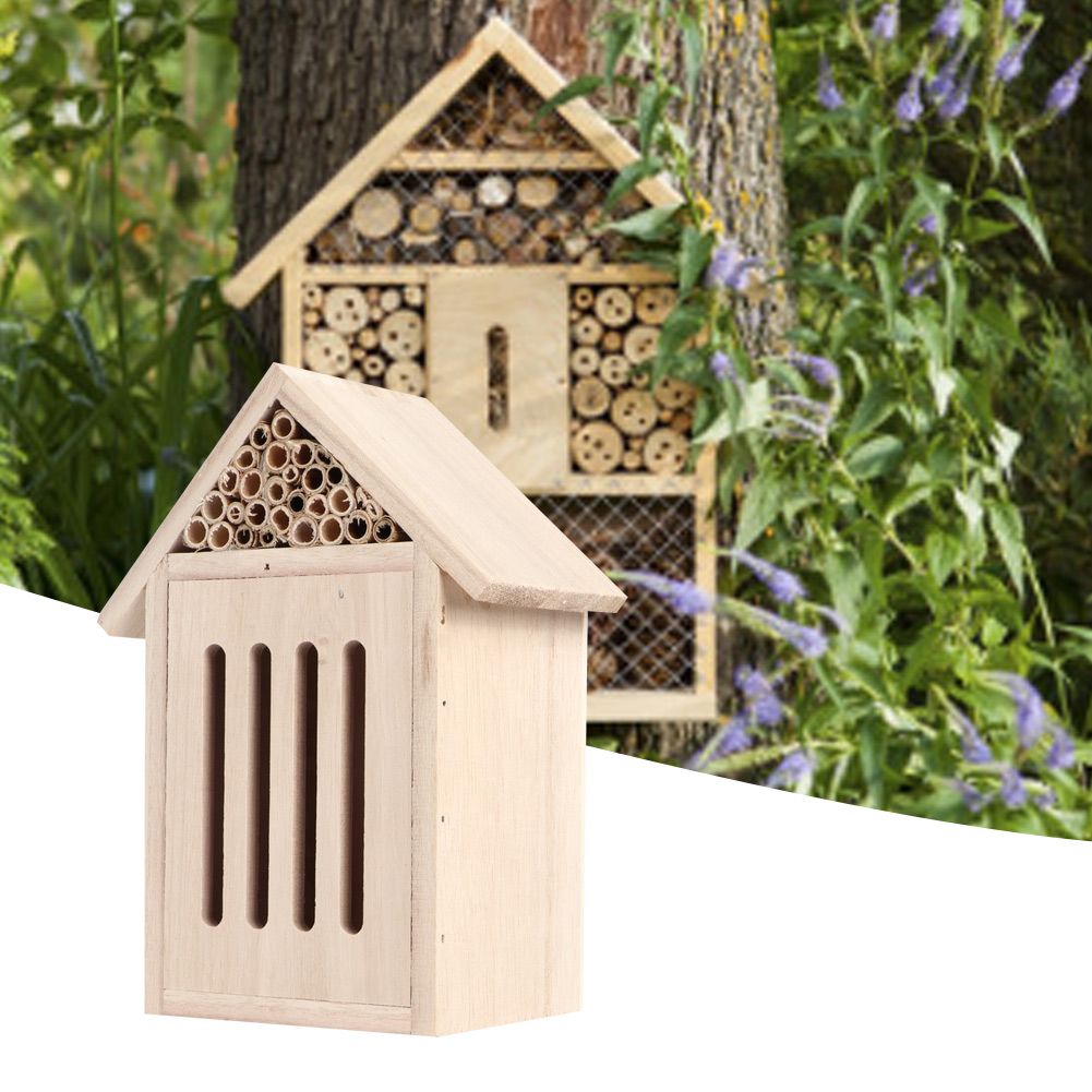 Garden Outdoor Wooden Insect Bee House Wood Bug Room Shelter Nesting Box view 6