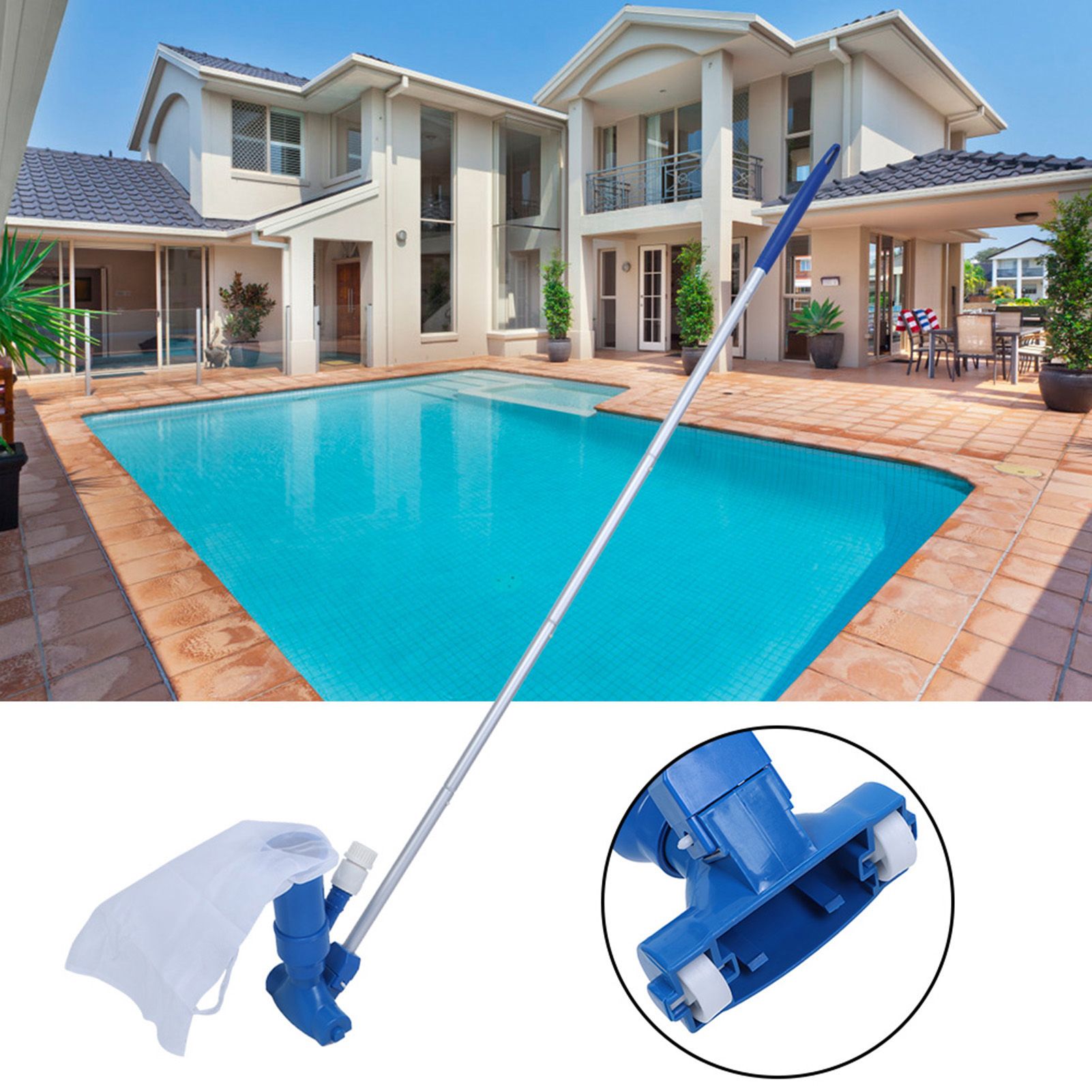 Swimming Pool Leaf Mesh Net Set Pools Leaf Skimmer Cleaning Tools for Pond view 6
