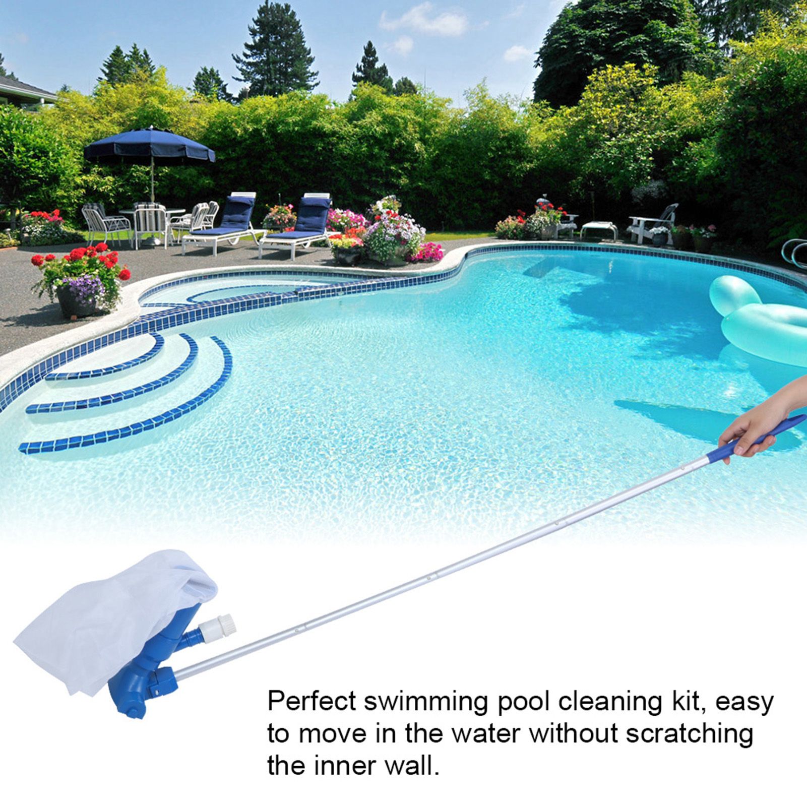 Swimming Pool Leaf Mesh Net Set Pools Leaf Skimmer Cleaning Tools for Pond view 7