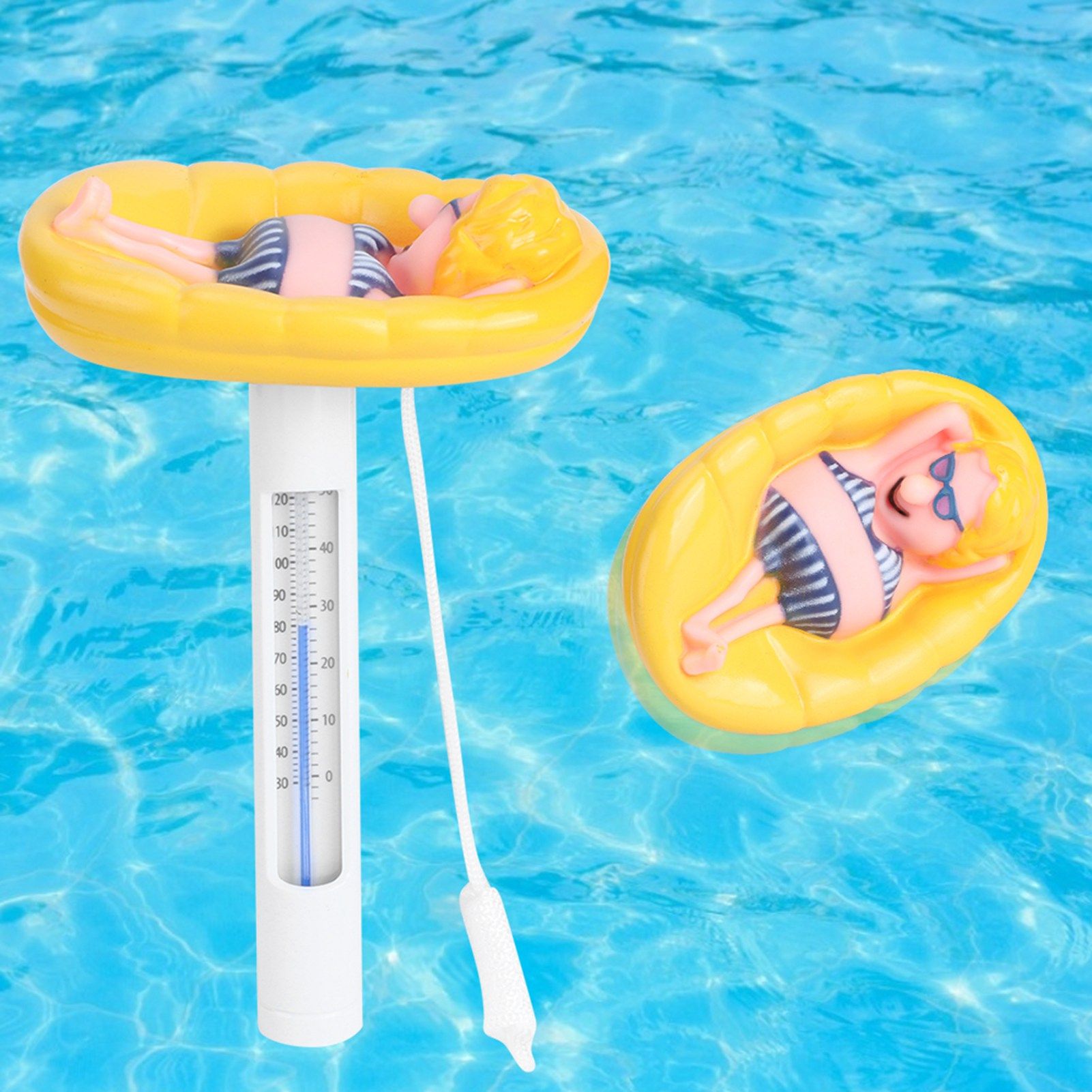 Lovely Cartoon Shape Floating Swimming Pool Thermometer Temperature Meter with