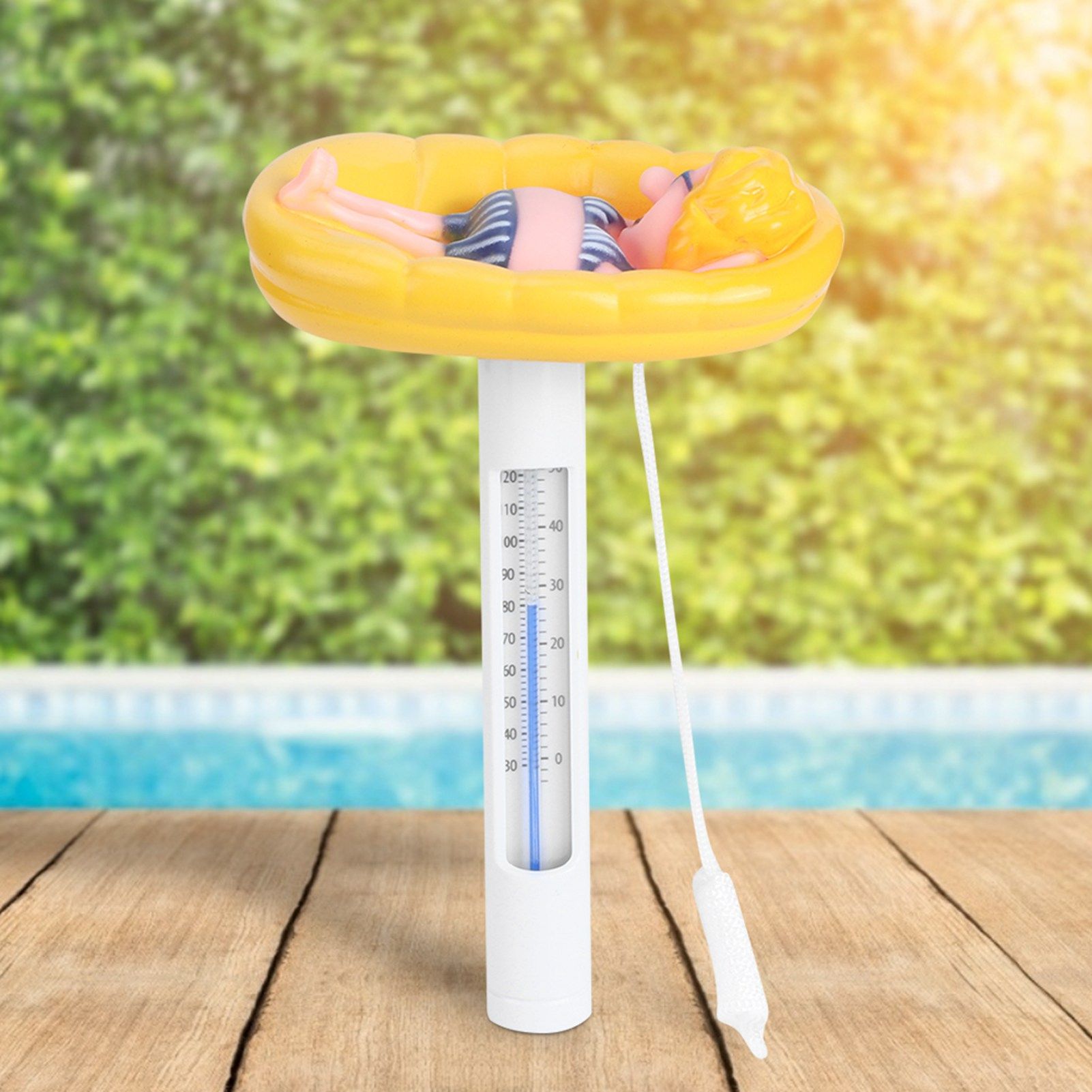 Lovely Cartoon Shape Floating Swimming Pool Thermometer Temperature Meter with view 3