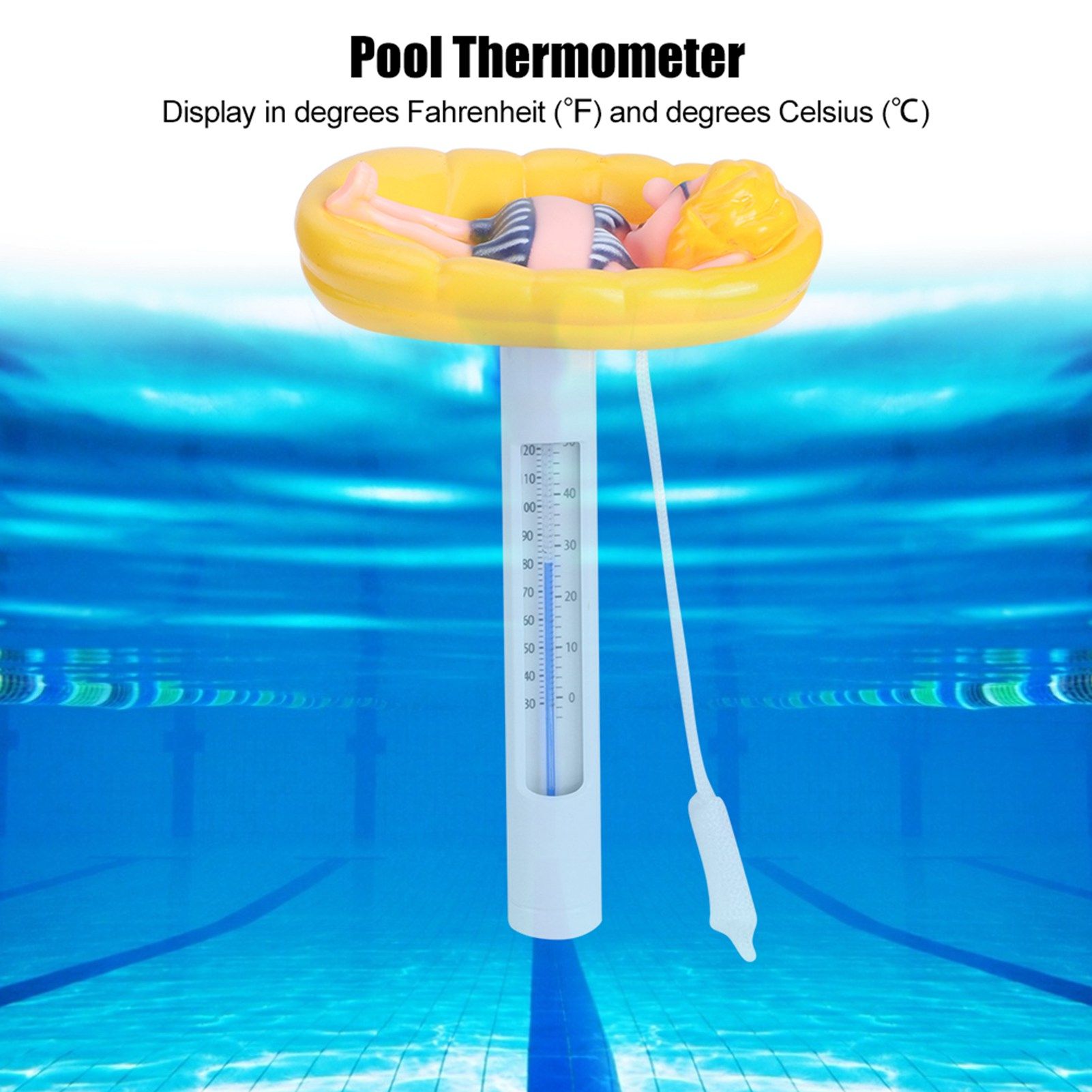 Lovely Cartoon Shape Floating Swimming Pool Thermometer Temperature Meter with view 7