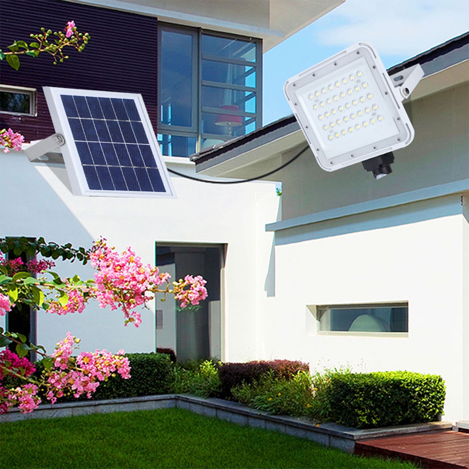 LED Solar Flood Light Waterproof Wall Lamp Street Light for Outdoor Garden Lawn view 5