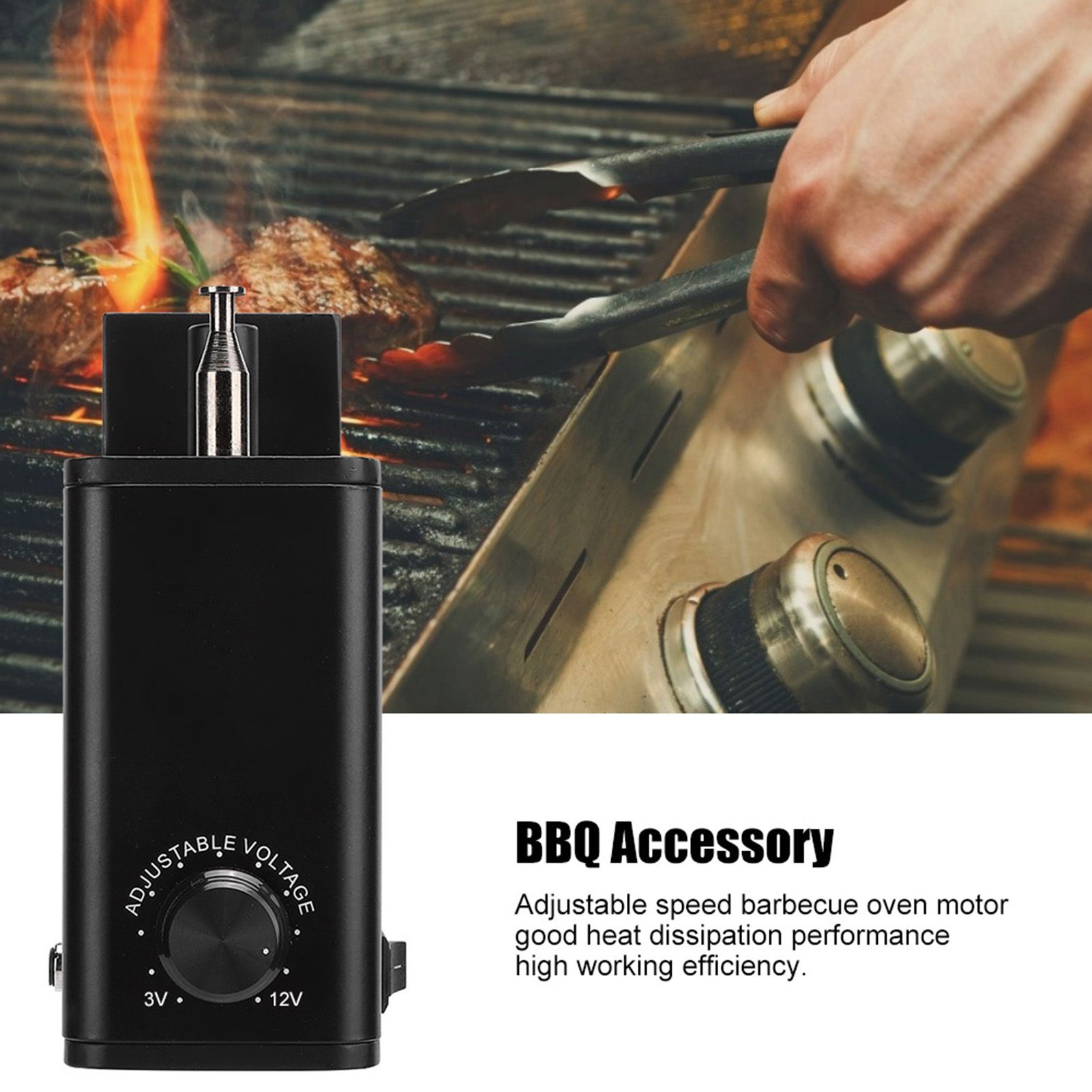 FY-609CP Aluminum Adjustable Speed Barbecue Grill Oven Motor BBQ Tool view 7