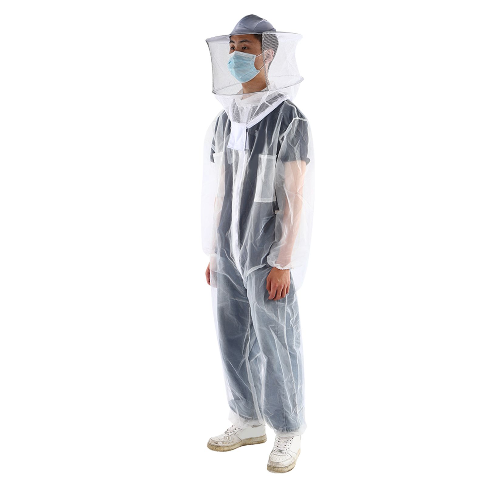 Anti Bee Biting Transparent One Piece Nylon Mesh Beekeeping Suit Bee Clothing view 6