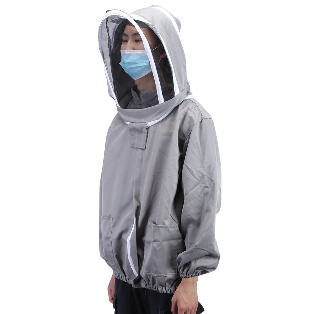 Beekeeping Protective Veil Jacket Bee Suit Smock with Double Zippers Beekeeper view 6