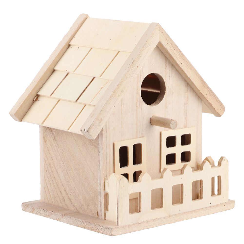 Wooden Bird House Nests Outdoor Hanging Birds Parrots Resting Breeding Box — image 1