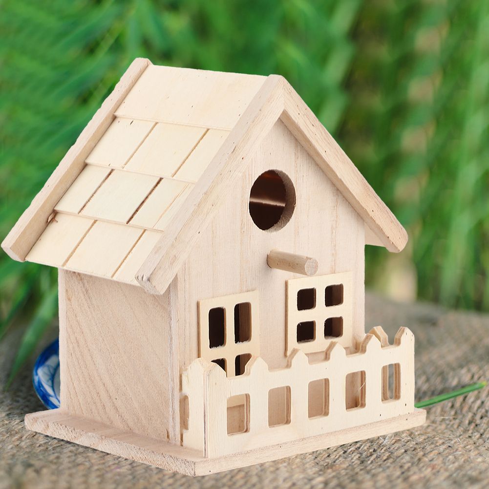 Wooden Bird House Nests Outdoor Hanging Birds Parrots Resting Breeding Box view 4