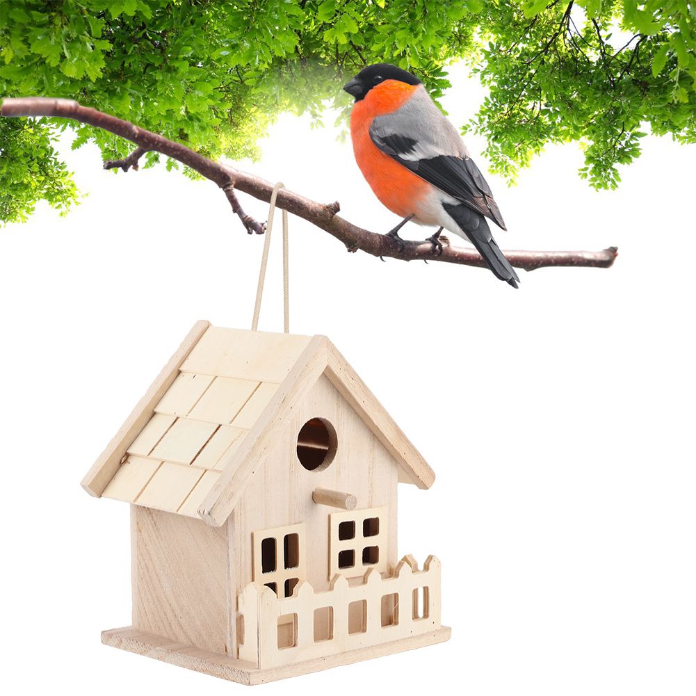 Wooden Bird House Nests Outdoor Hanging Birds Parrots Resting Breeding Box view 6
