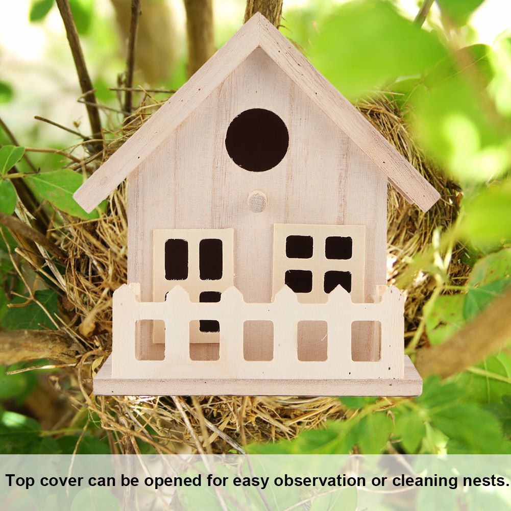 Wooden Bird House Nests Outdoor Hanging Birds Parrots Resting Breeding Box view 7