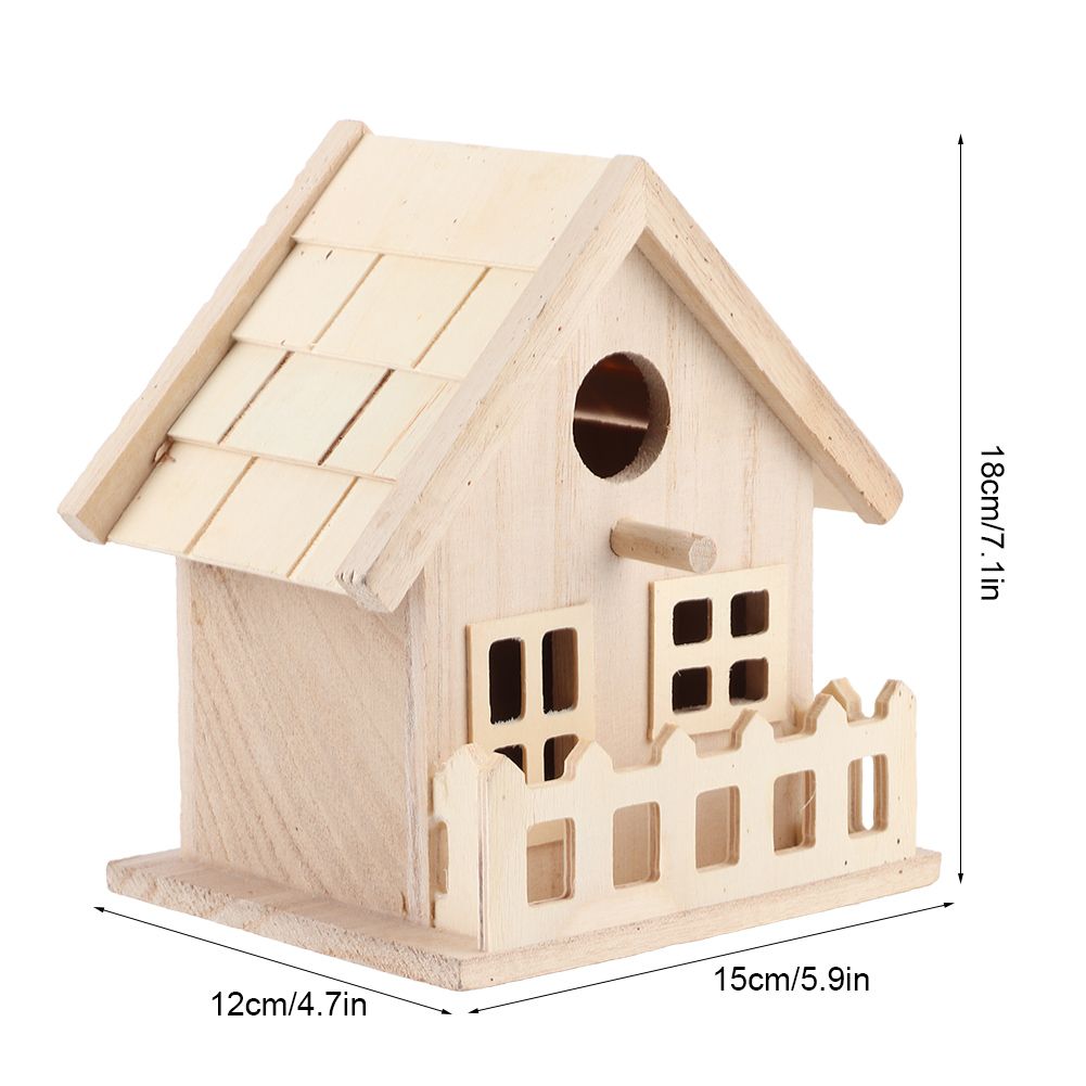 Wooden Bird House Nests Outdoor Hanging Birds Parrots Resting Breeding Box view 9