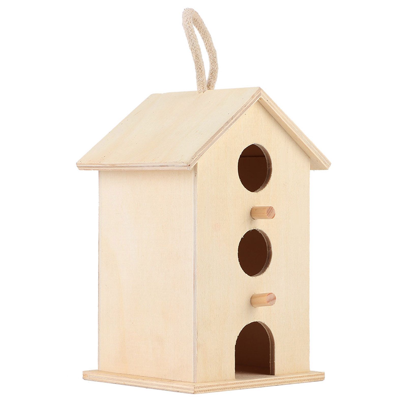 Hanging Wooden Bird Nests House Breeding Resting Box Supplies Outdoors Garden view 3