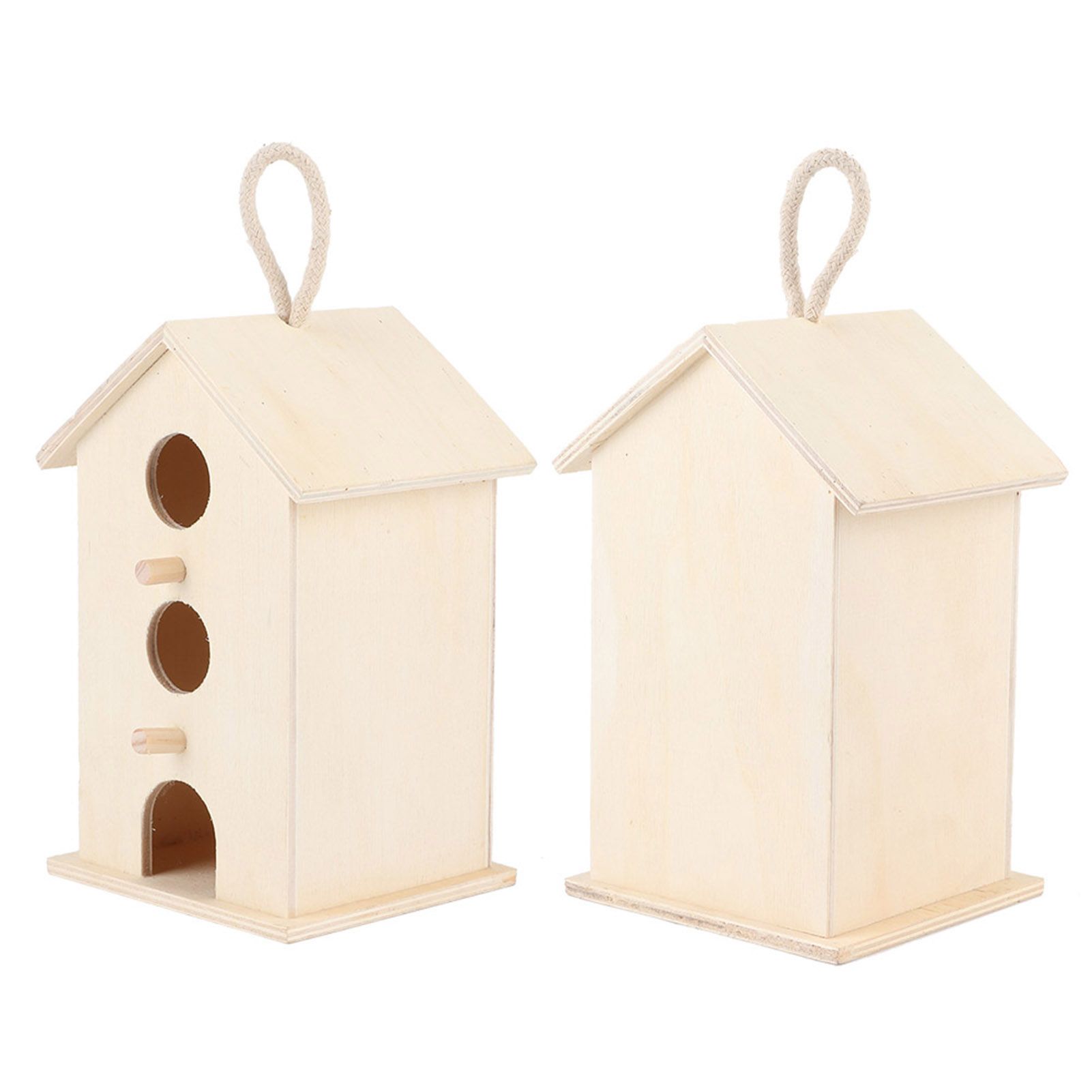 Hanging Wooden Bird Nests House Breeding Resting Box Supplies Outdoors Garden view 4