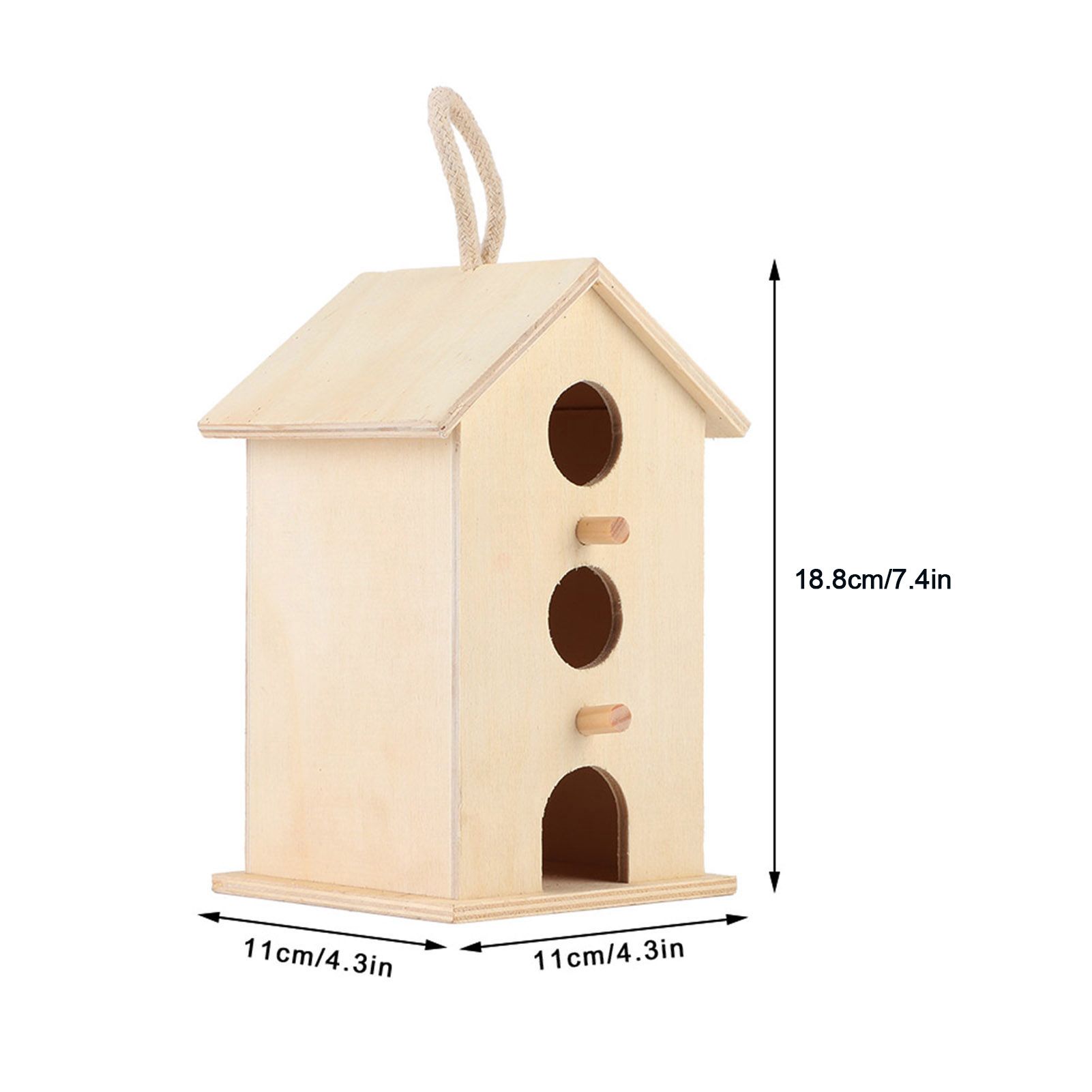 Hanging Wooden Bird Nests House Breeding Resting Box Supplies Outdoors Garden view 11