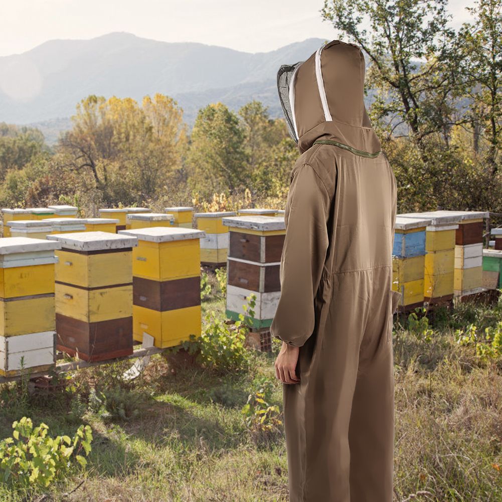 Beekeeping Protective Suit Breathable Bee Suits Smock with Zipper for view 6