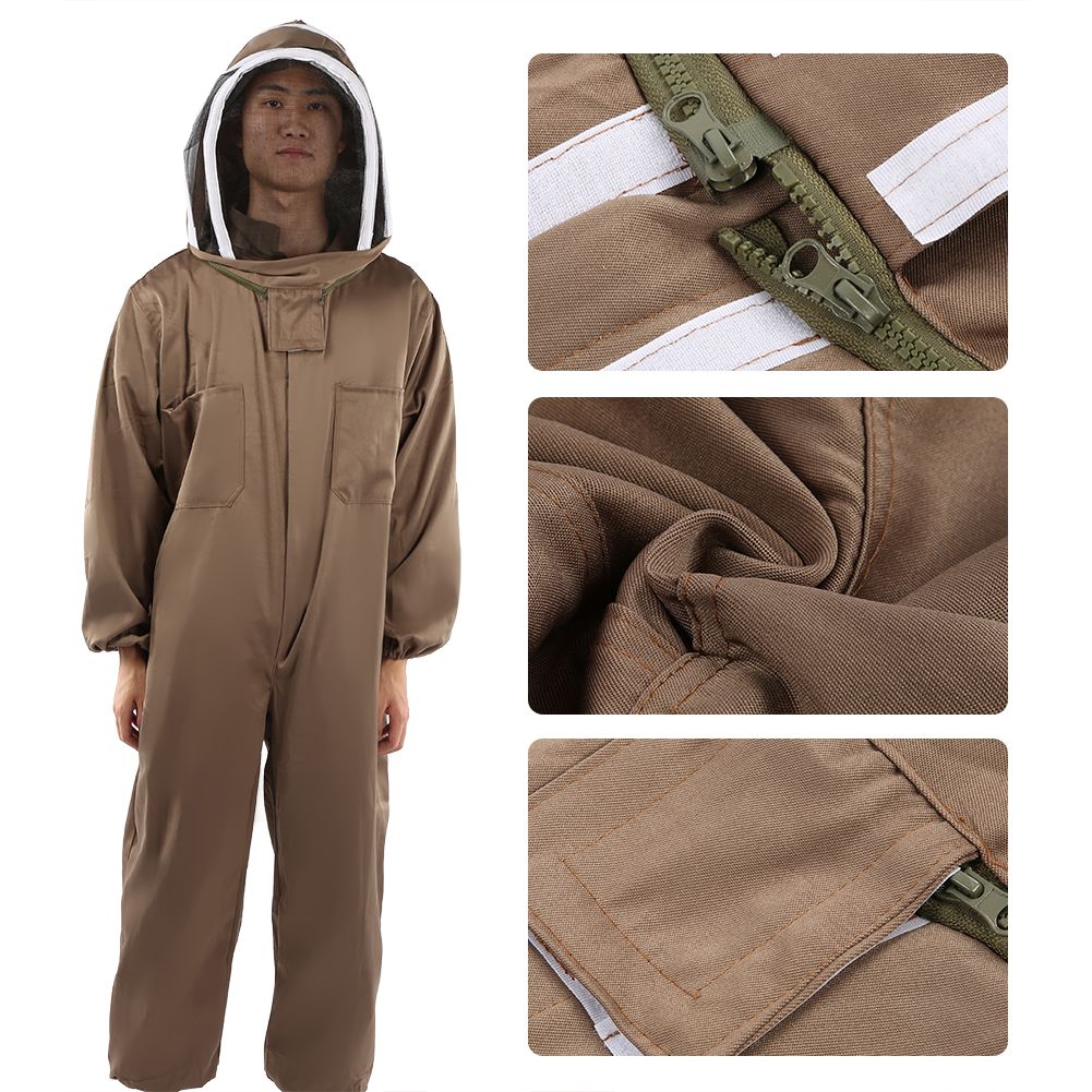 Beekeeping Protective Suit Breathable Bee Suits Smock with Zipper for view 7
