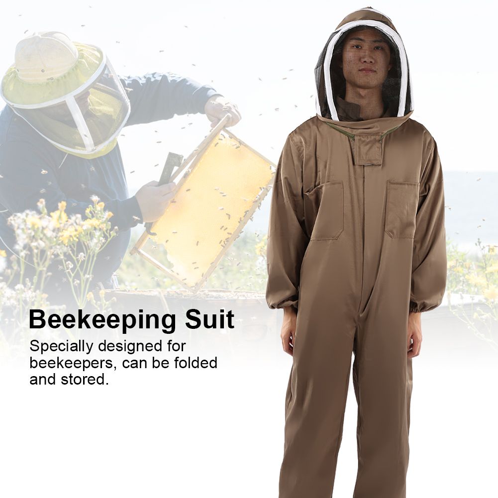 Beekeeping Protective Suit Breathable Bee Suits Smock with Zipper for view 9