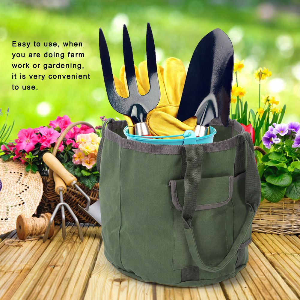 Waterproof Garden Tool Bag Pouch Portable Gardening Tool Bucket Holder Organizer view 7
