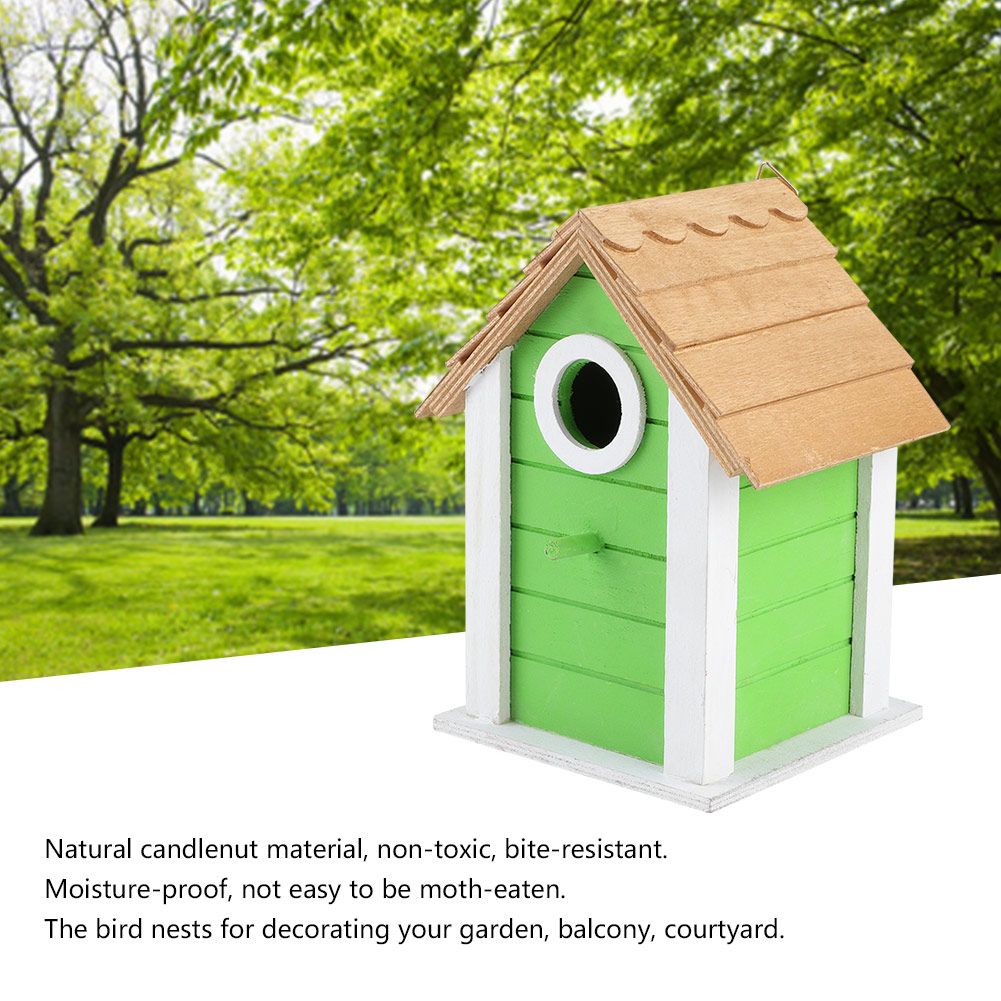 Outdoor Garden Balcony Decoration Wooden Bird Parrots House Nests Resting Cage view 7