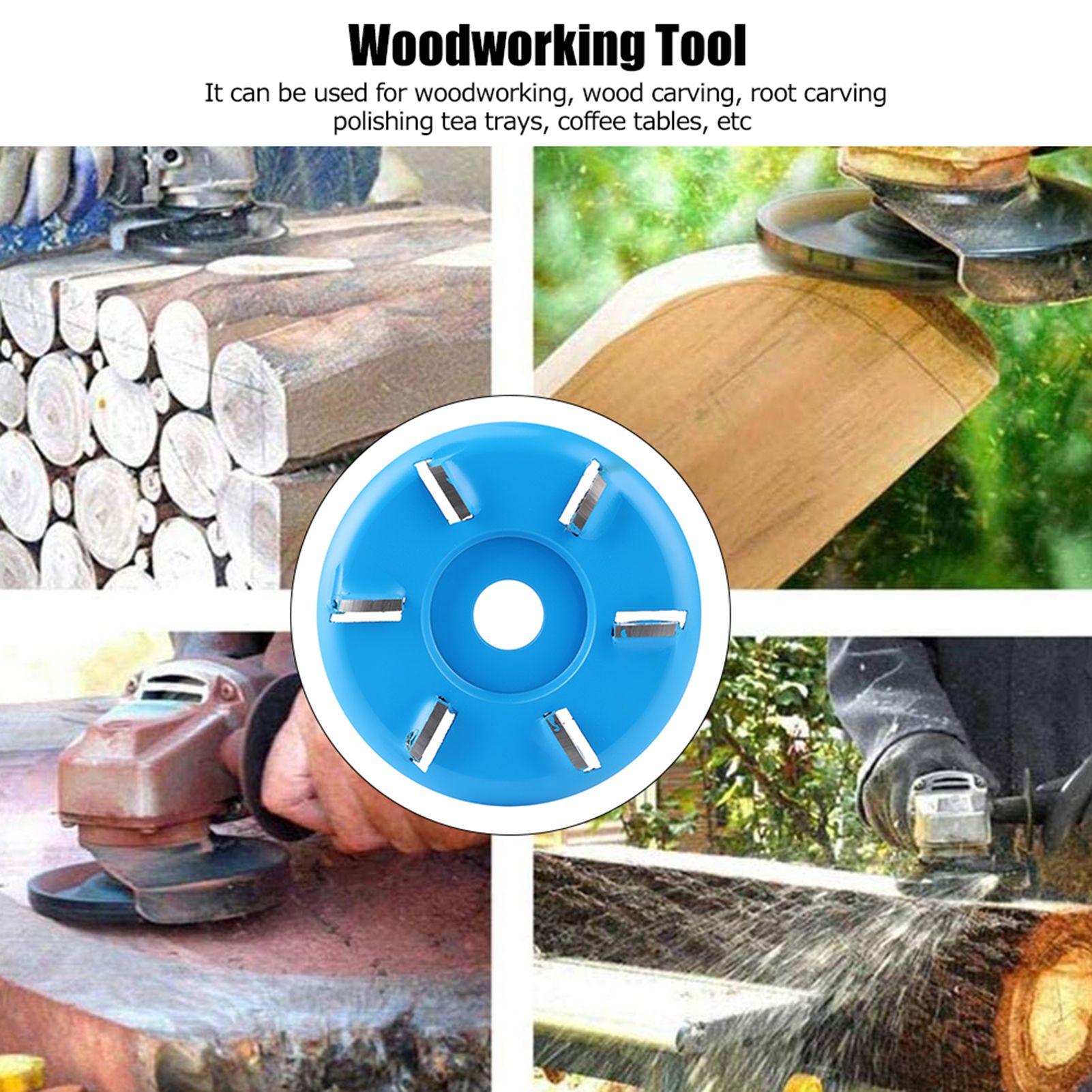 Six Teeth Wood Carving Disc Milling Cutter Disk Woodworking Tea Tray Engraving view 11
